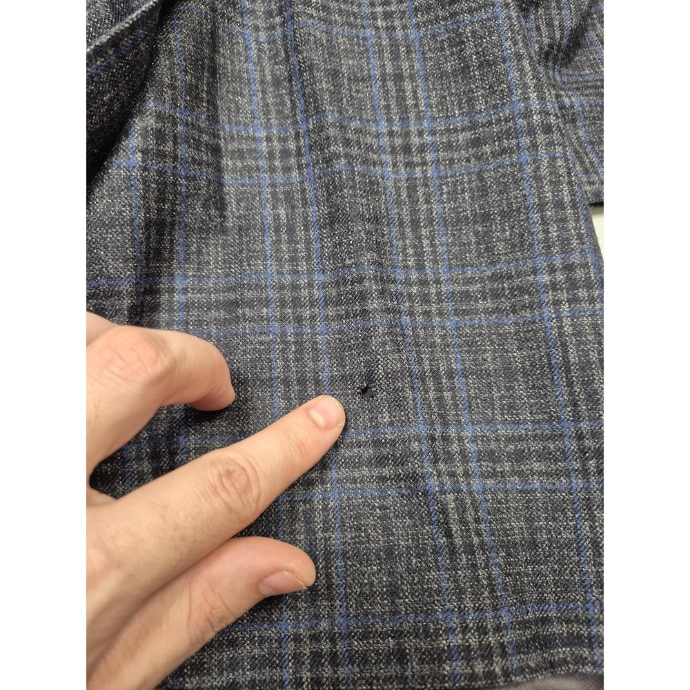 Oak Hill Premium Blazer Mens 3XLT Big Tall Gray Wool Plaid Sport Coat FLAW - Picture 8 of 13